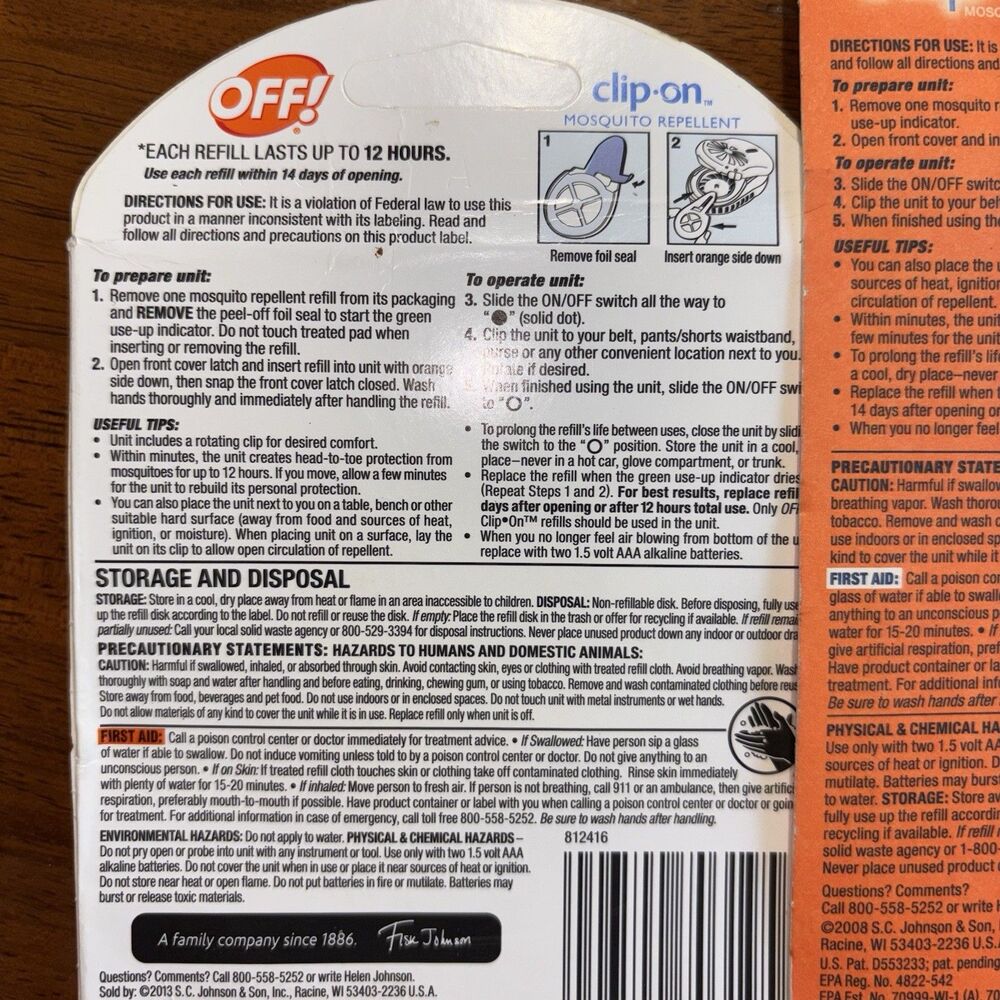Lot Of 3 OFF! Clip-On Mosquito Repellent 3 Box 6 Total Refills For Fan - Picture 10 of 10